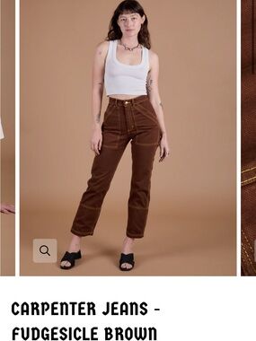Big Bud Press Brown Carpenter Jeans with Contrast Stitching